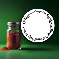 لیبل خام ادویه ضدآب دایره‌ای ۴ سانتی‌متری با چسب قوی