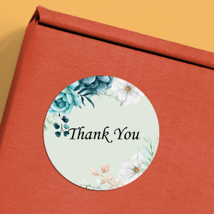 لیبل تشکر قطر 4 برای بسته بندی-طرح گل آبی