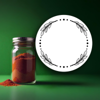 لیبل خام ادویه ضدآب دایره‌ای ۴ سانتی‌متری با چسب قوی، قابل شست‌وشو، مناسب بسته‌بندی حرفه‌ای ادویه