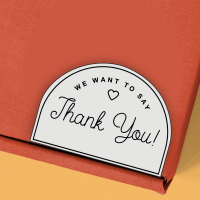 لیبل تشکر نیم دایره طوسی