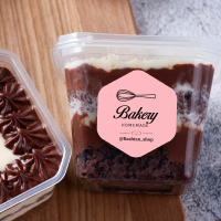 لیبل کیک و کوکی صورتی