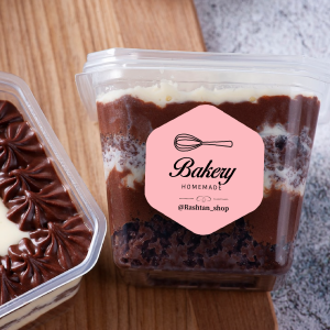 لیبل کیک و کوکی صورتی