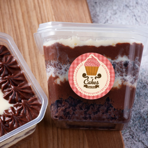 لیبل آماده کیک و کوکی طرح چهارخانه قرمز