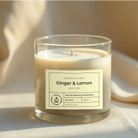 لیبل شمع طرح لیمو و زنجبیل